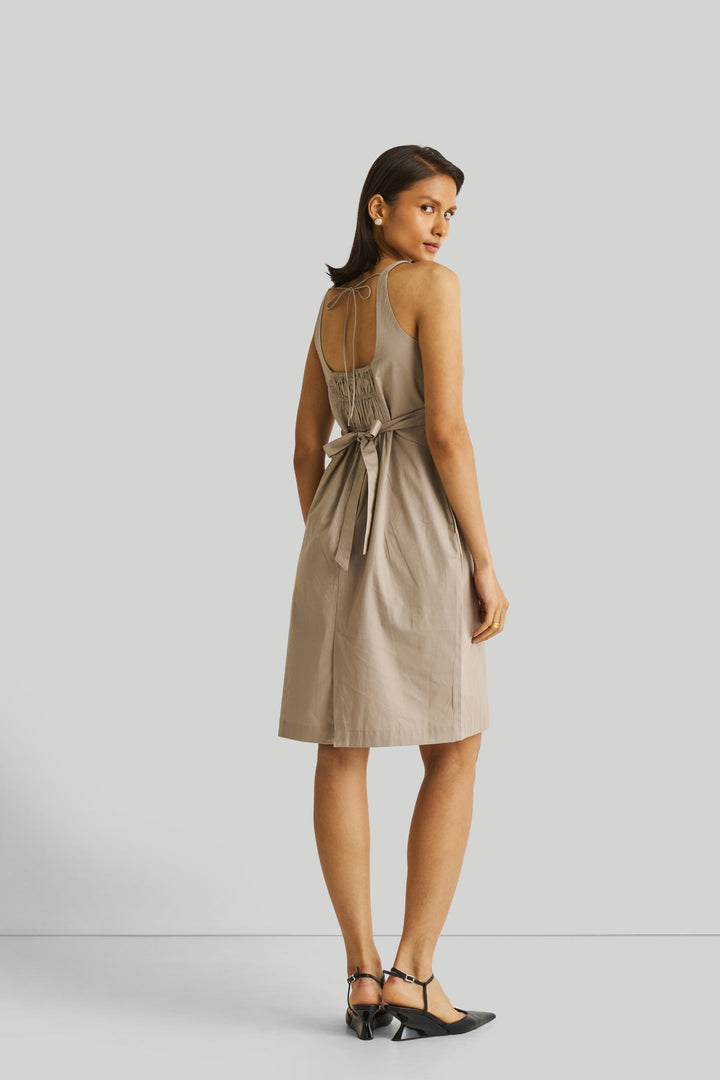 Fitted Knee Length Dress in Ecru