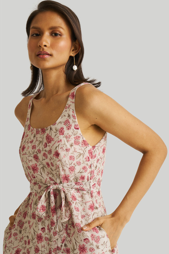 Fitted Knee Length Floral Dress