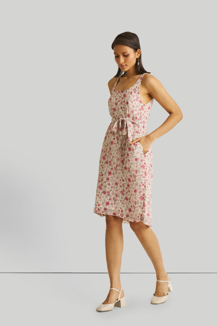 Fitted Knee Length Floral Dress