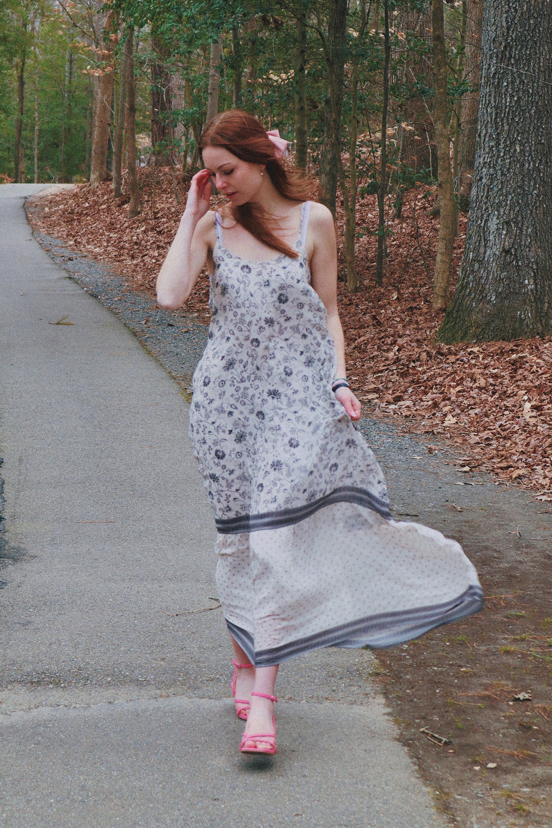 Flowy Maxi Dress in Black Florals