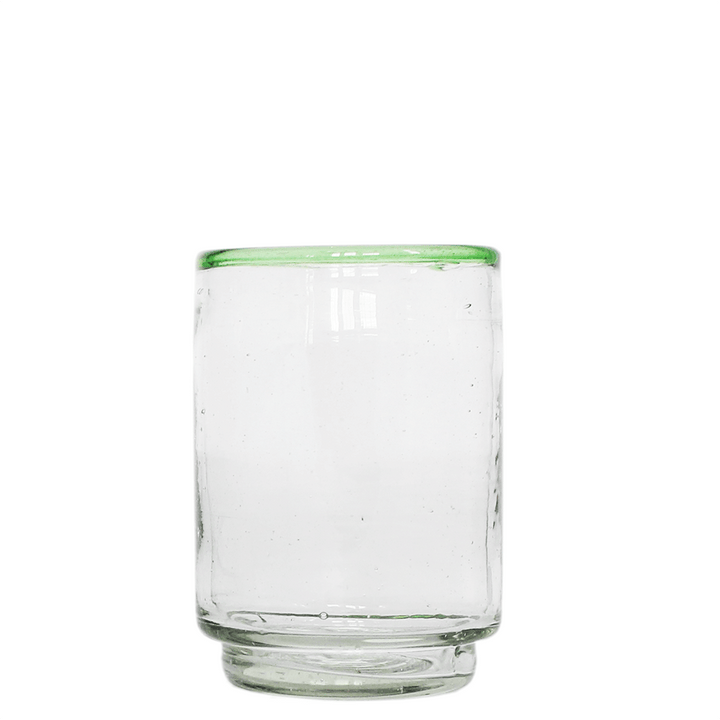 Med Green Rim Stacking Glass