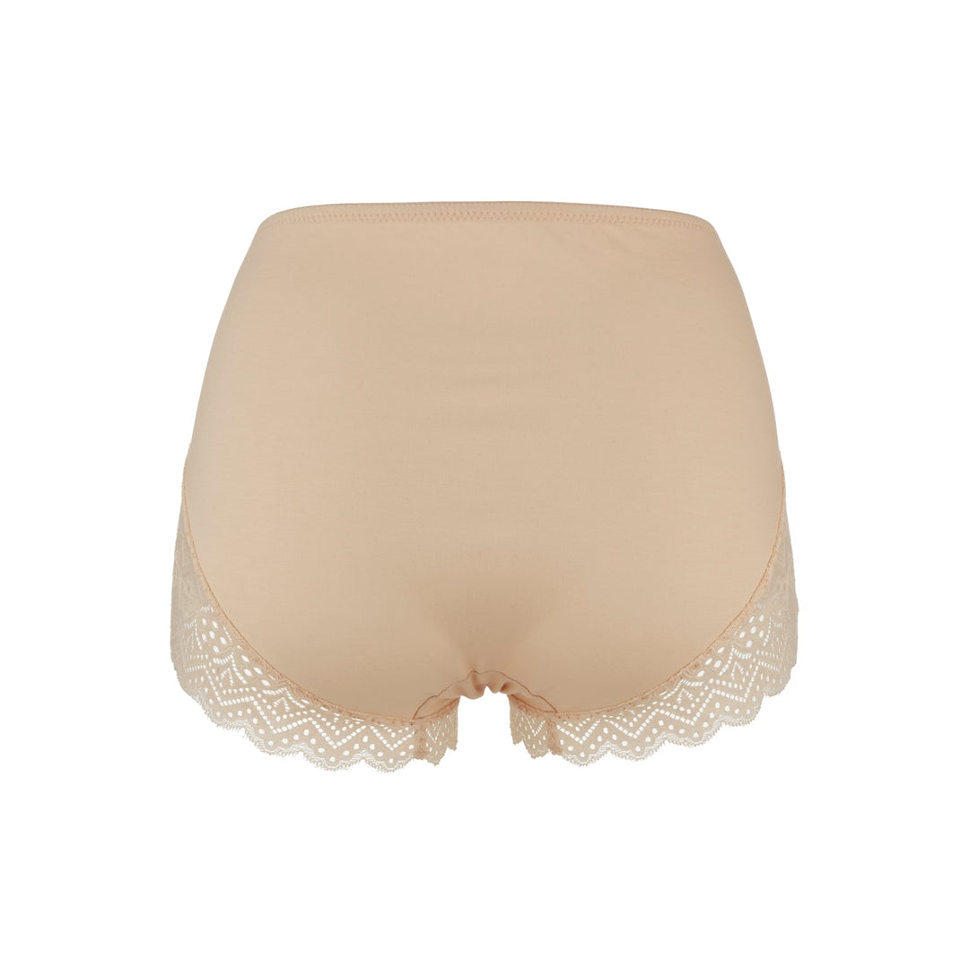 Grace - Peach Silk & Organic Cotton Lace Boxer