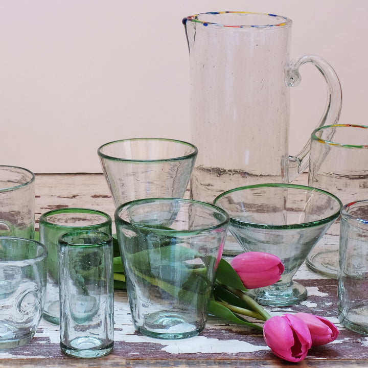 Green Rim Margarita Glass