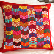 Guatemala Hand Woven Red Throw Pillow | Design "B"