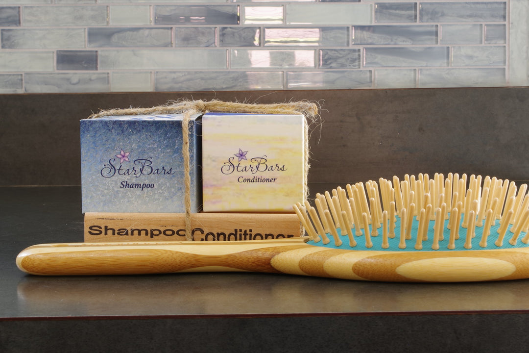 Bamboo Hairbrush or Comb, Shampoo and Conditioner