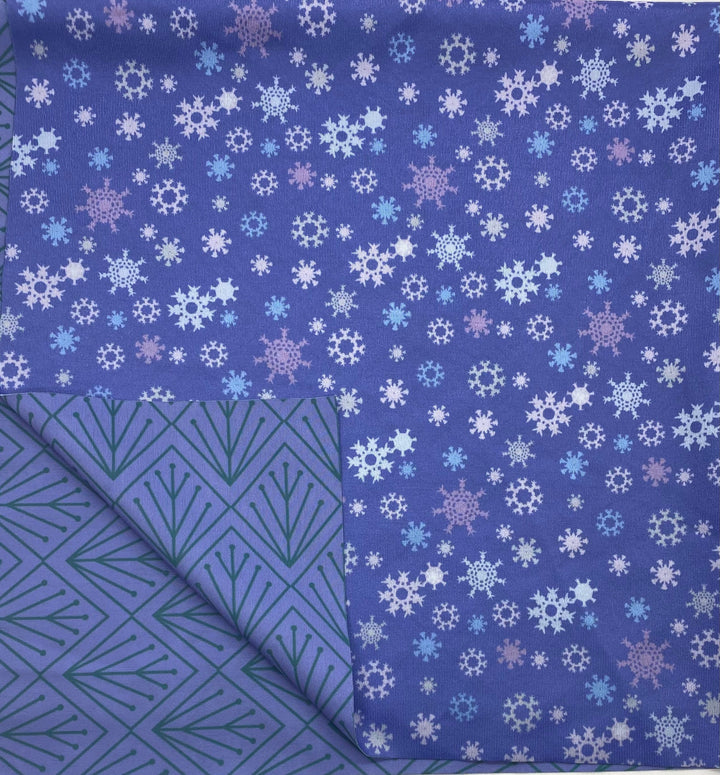 Large Reusable Cloth Furoshiki Gift Wrap | Snowflakes & Pine
