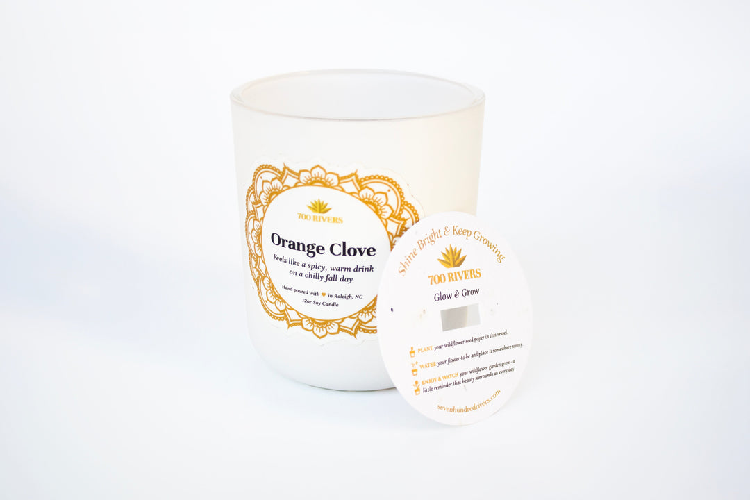 Orange Clove - Glow and Grow Candle - 12 oz