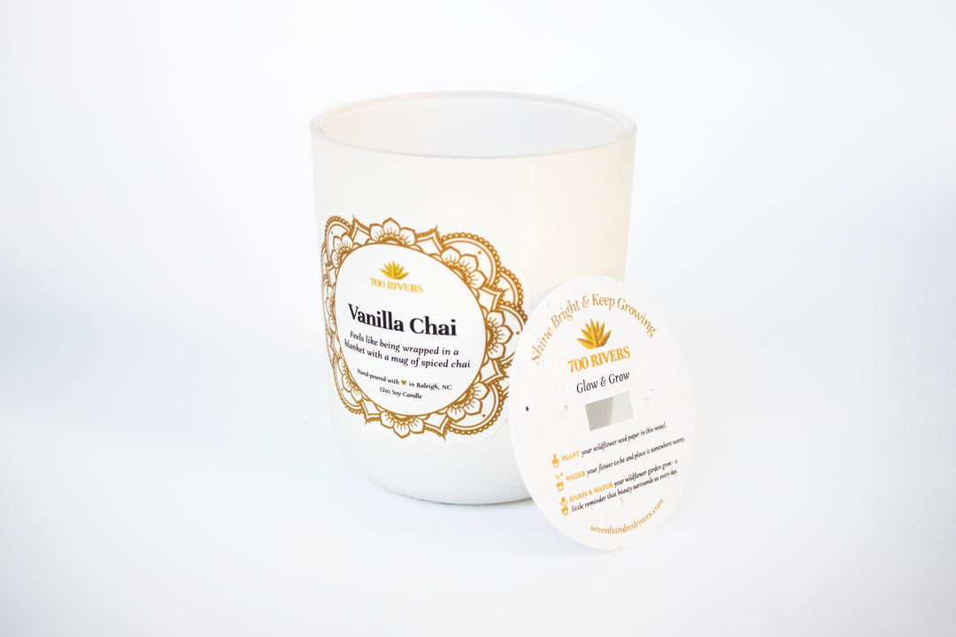 Vanilla Chai - Glow and Grow Candle - 12 oz