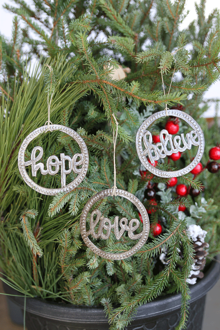 Believe Metal Art Ornament