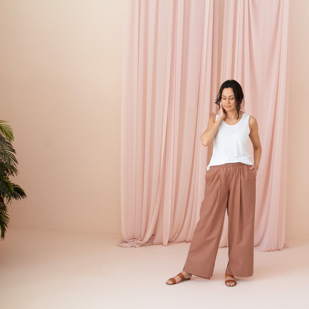 The Linen-Cotton Wide Leg Pant