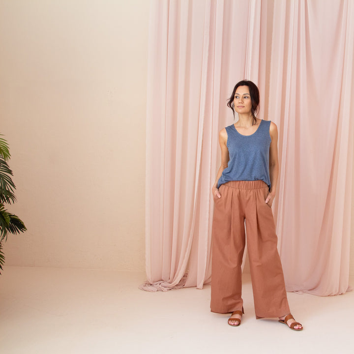 The Linen-Cotton Wide Leg Pant