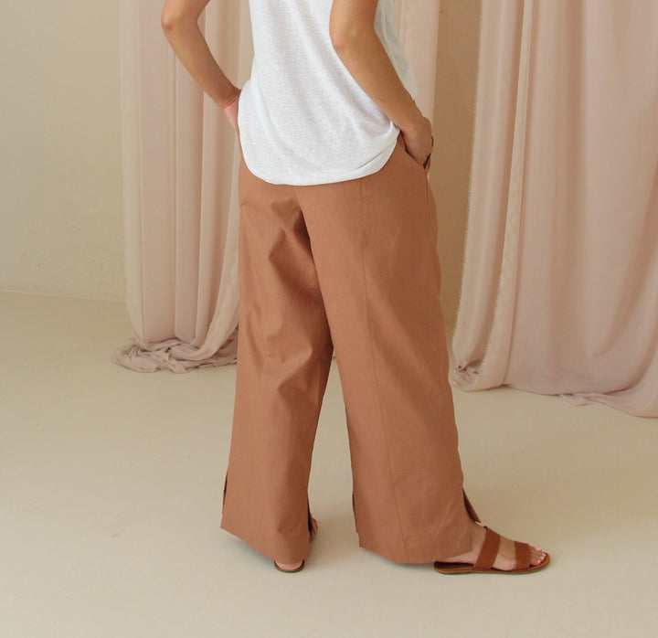 The Linen-Cotton Wide Leg Pant