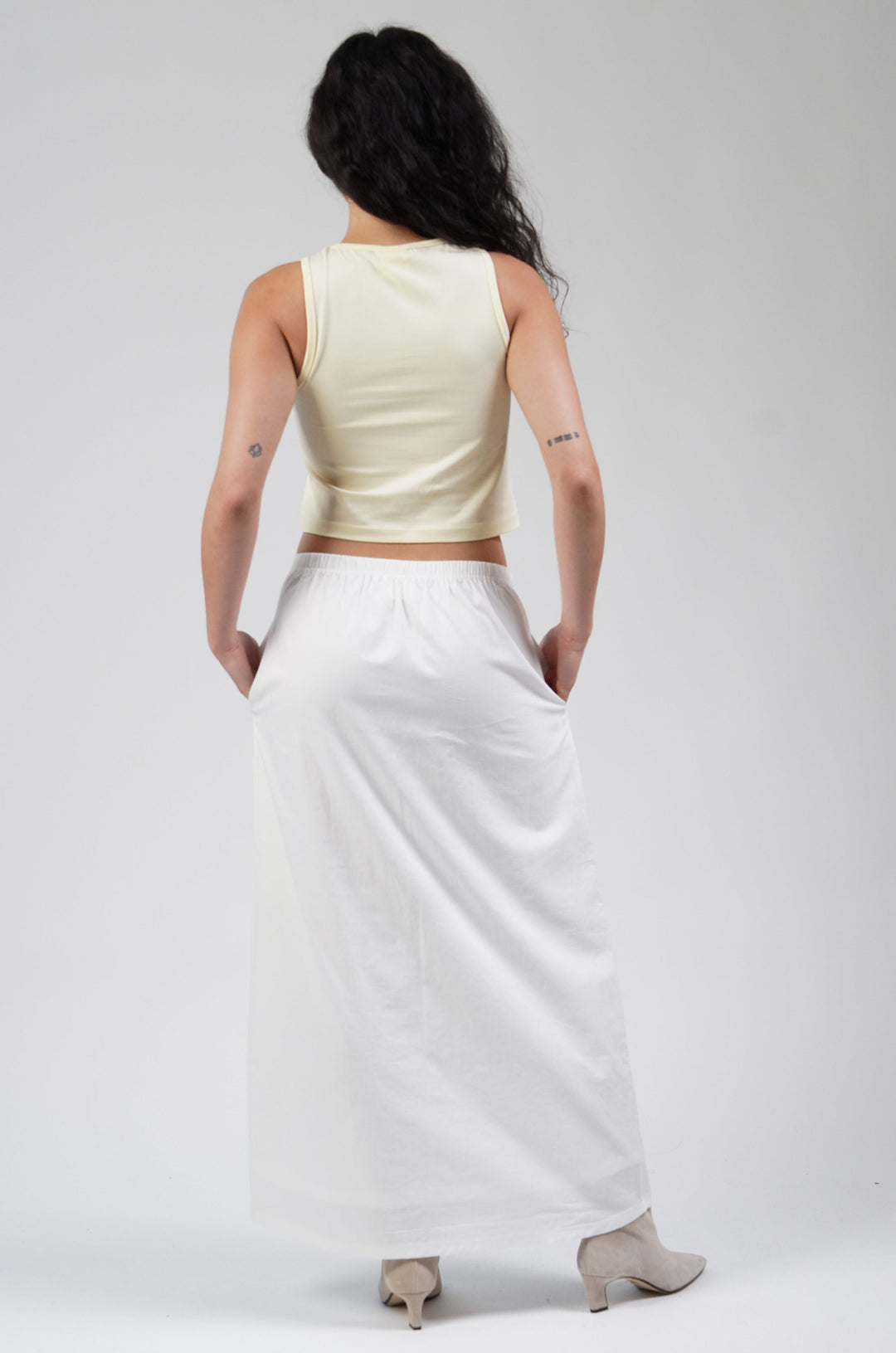 Poplin Maxi Skirt White