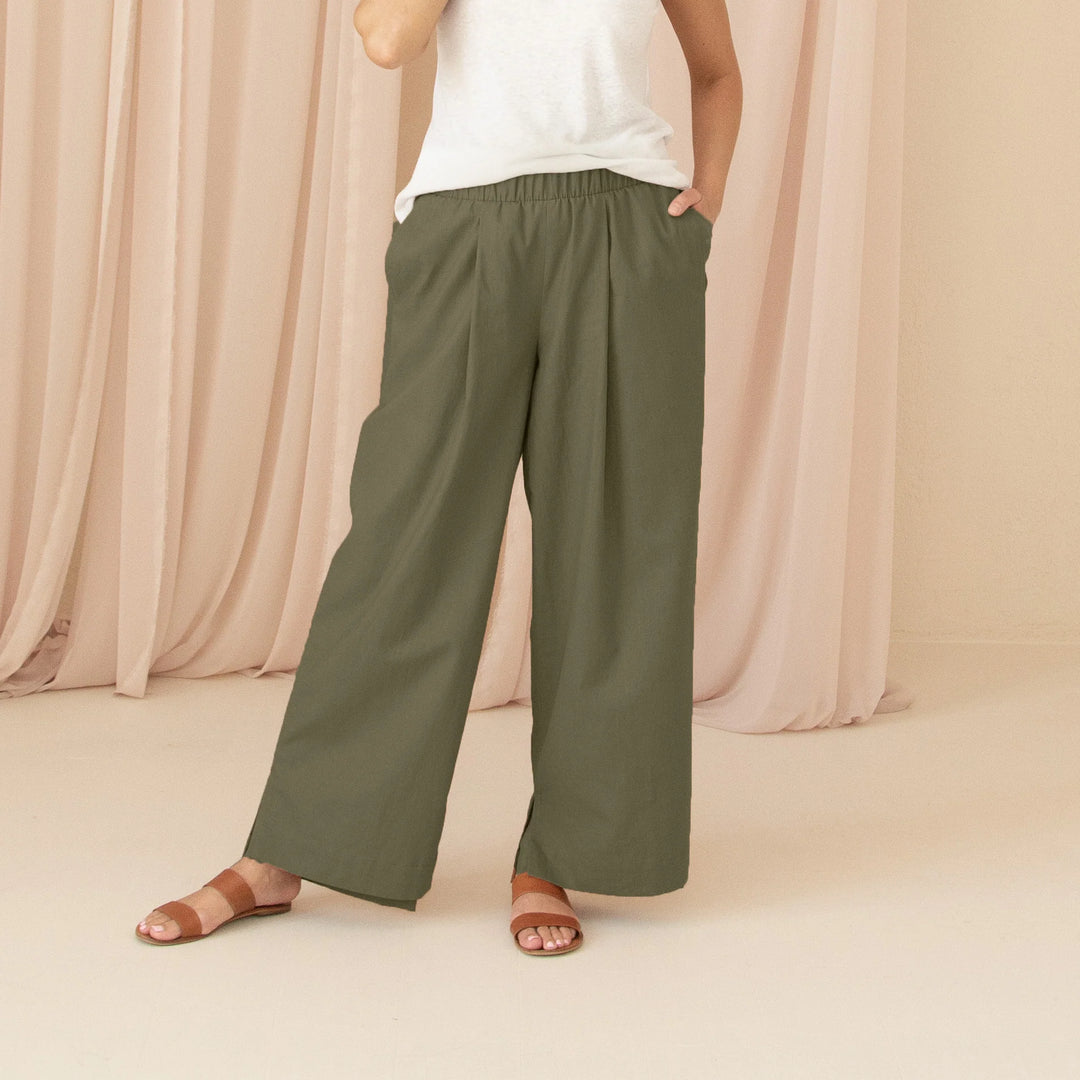 The Linen-Cotton Wide Leg Pant