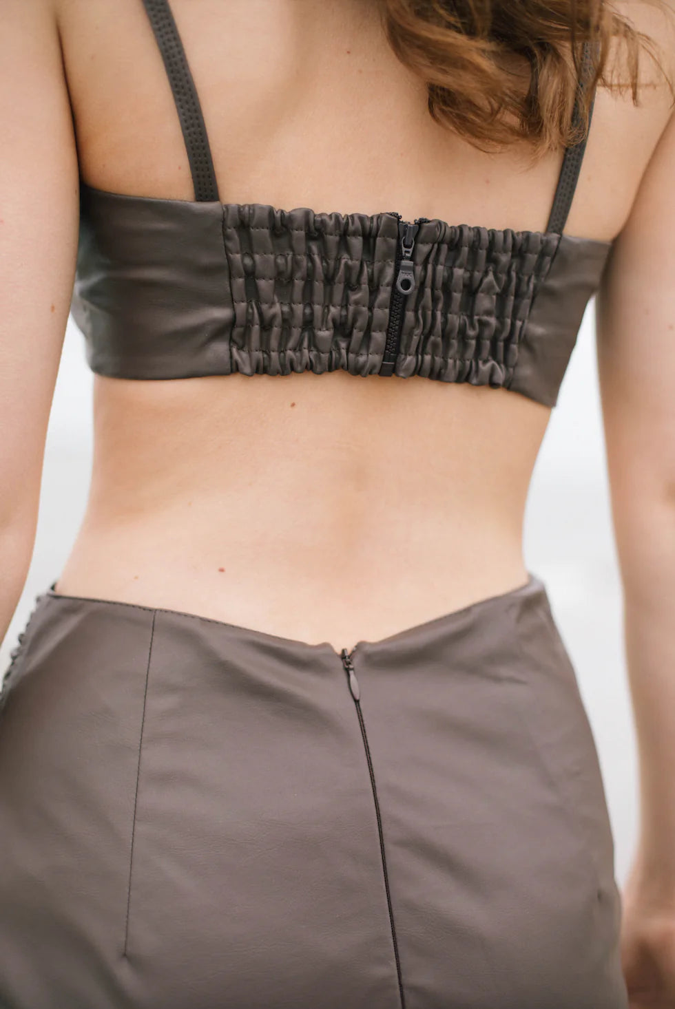 Organic vegan leather crop top