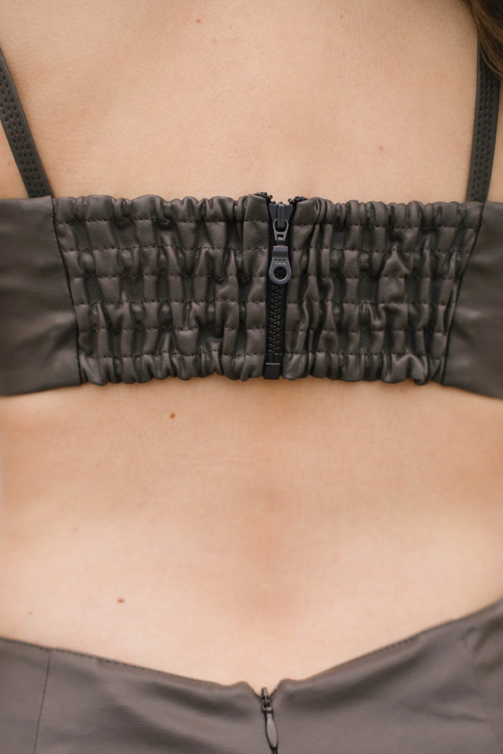 Organic vegan leather crop top