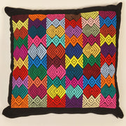 Guatemala Hand Woven Black Throw Pillow | Design "B"
