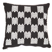 Guatemala Hand Woven Black & White Throw Pillow | Design "E"