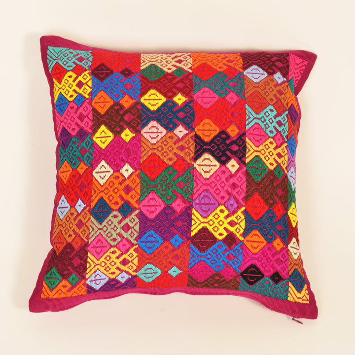 Magenta Brocade Throw Pillow | Design "F"