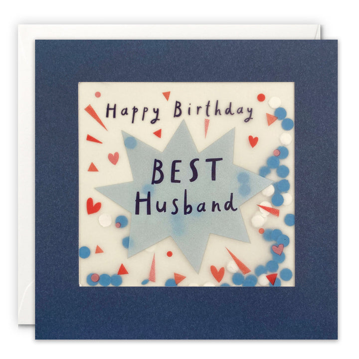 Husband Star Birthday Card with Paper Confetti - Paper Shakies