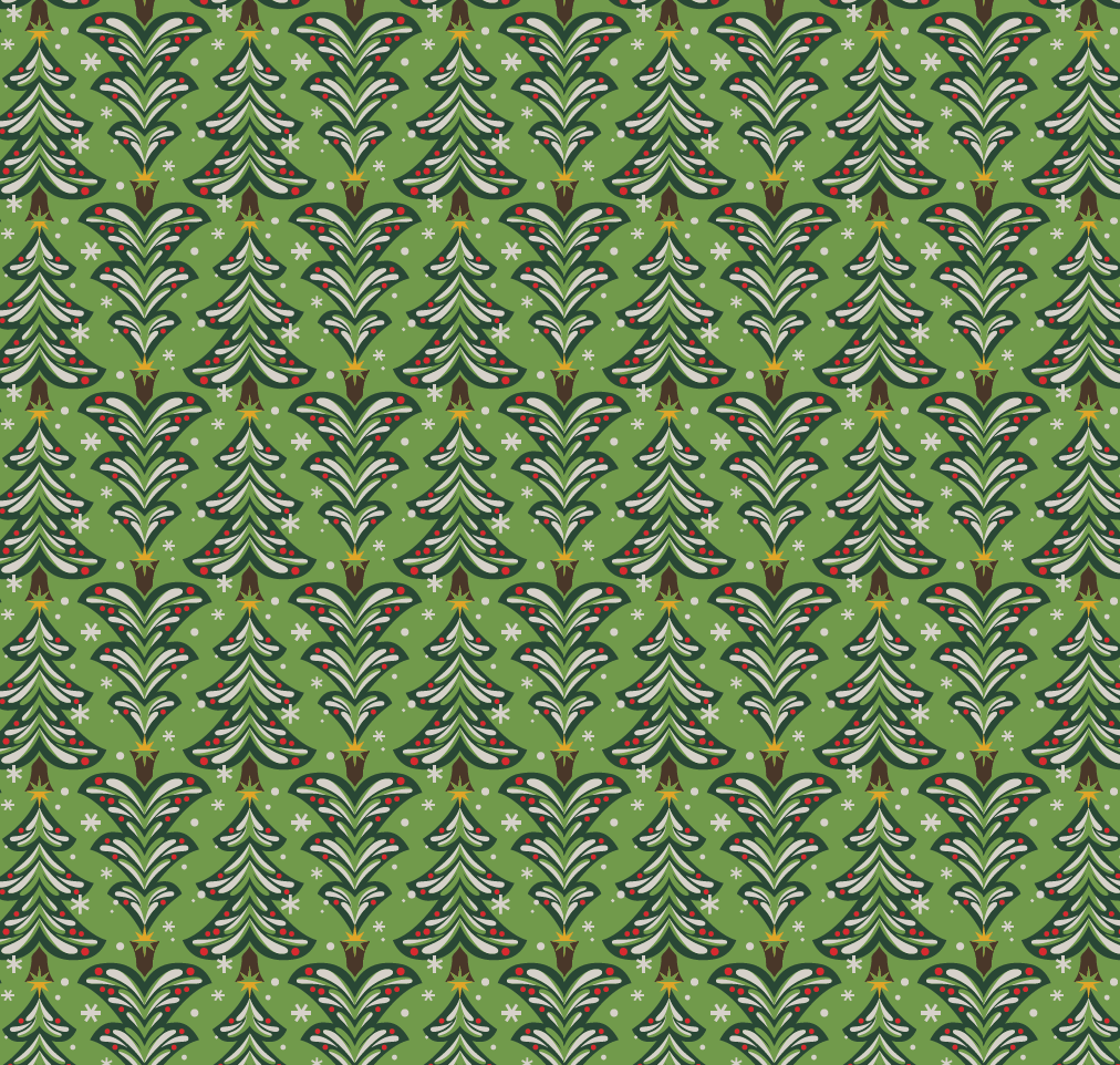 Set of 3 (S, M, L) Reusable Cloth Furoshiki Gift Wrap | Christmas Trees & Bright Red