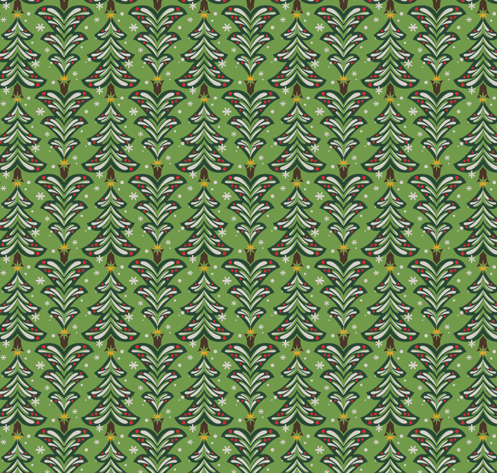 Set of 3 (S, M, L) Reusable Cloth Furoshiki Gift Wrap | Christmas Trees & Bright Red