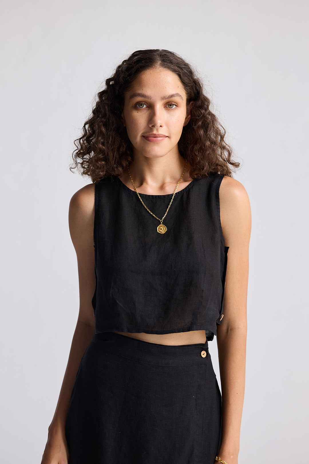 Boxy Crop Top in Black