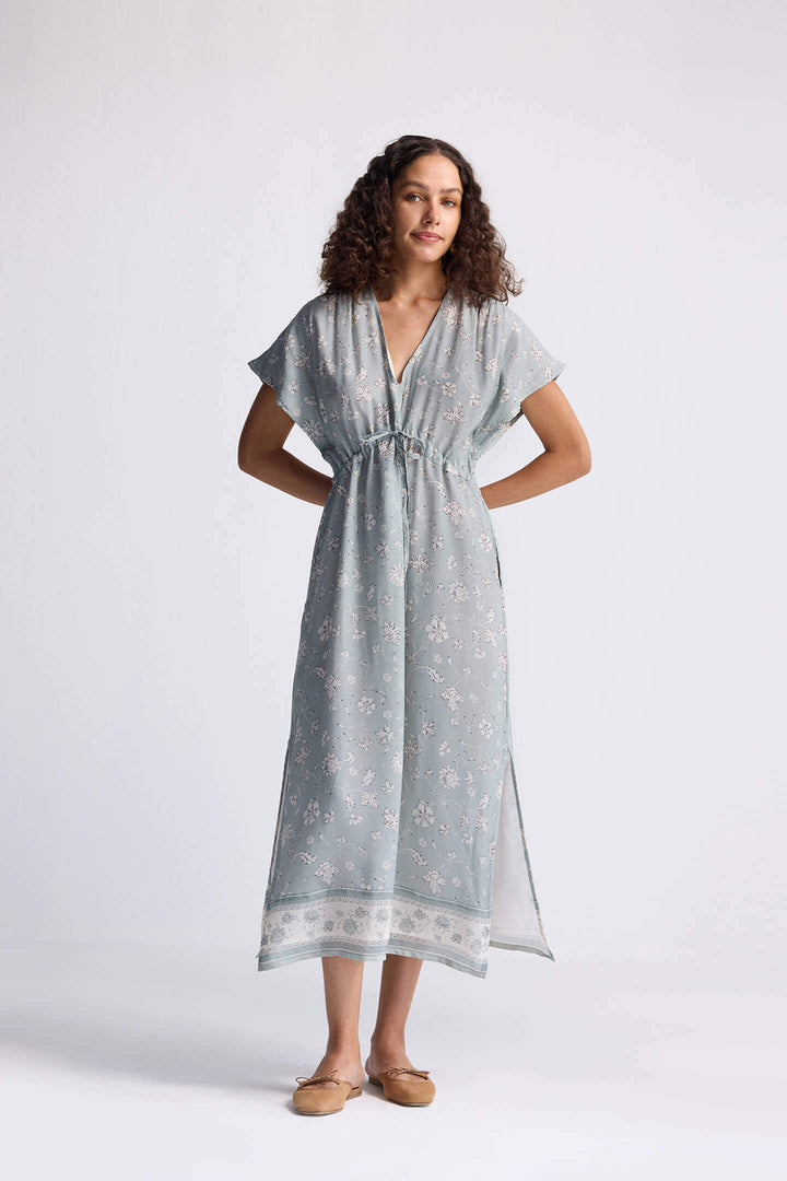 Gathered Maxi Dress in Sage Green