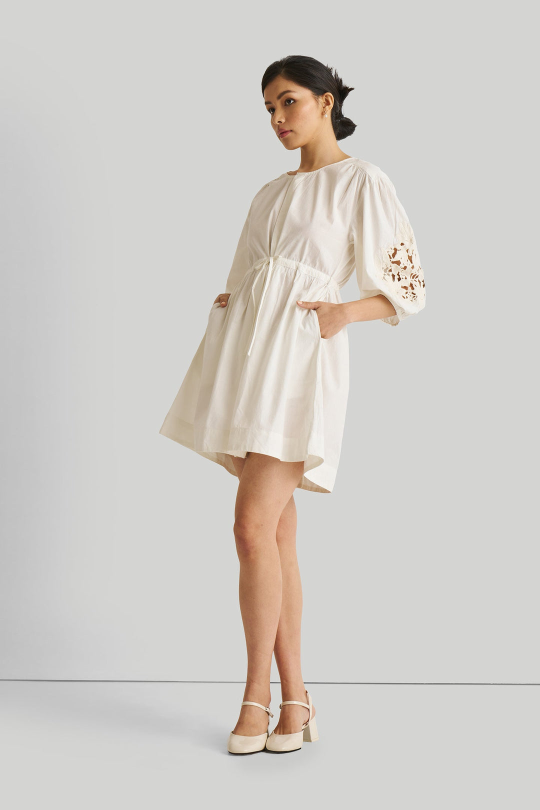 Shirt Dress with Balloon Sleeves