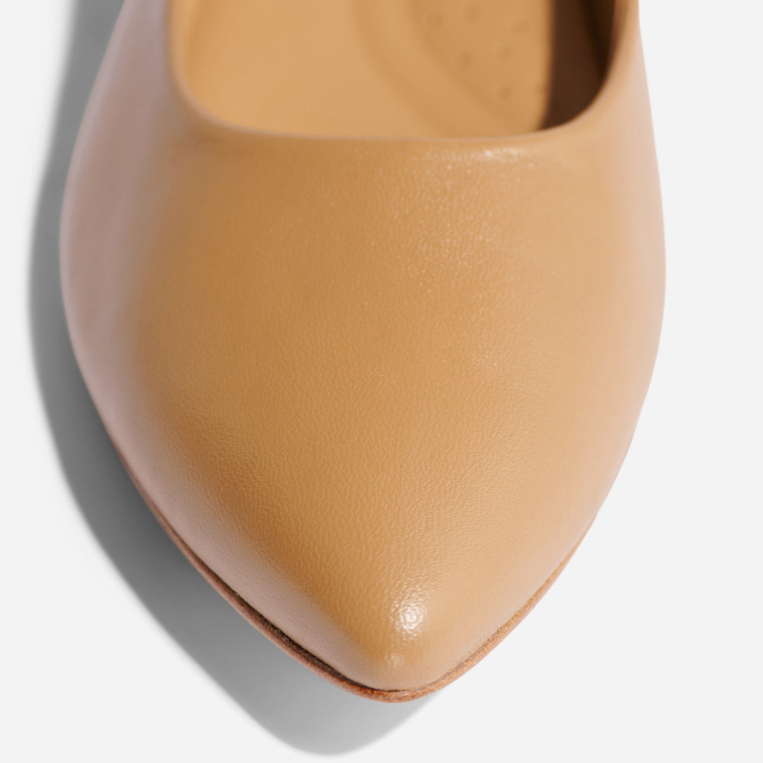 Fina Pointed Toe Flat Almond