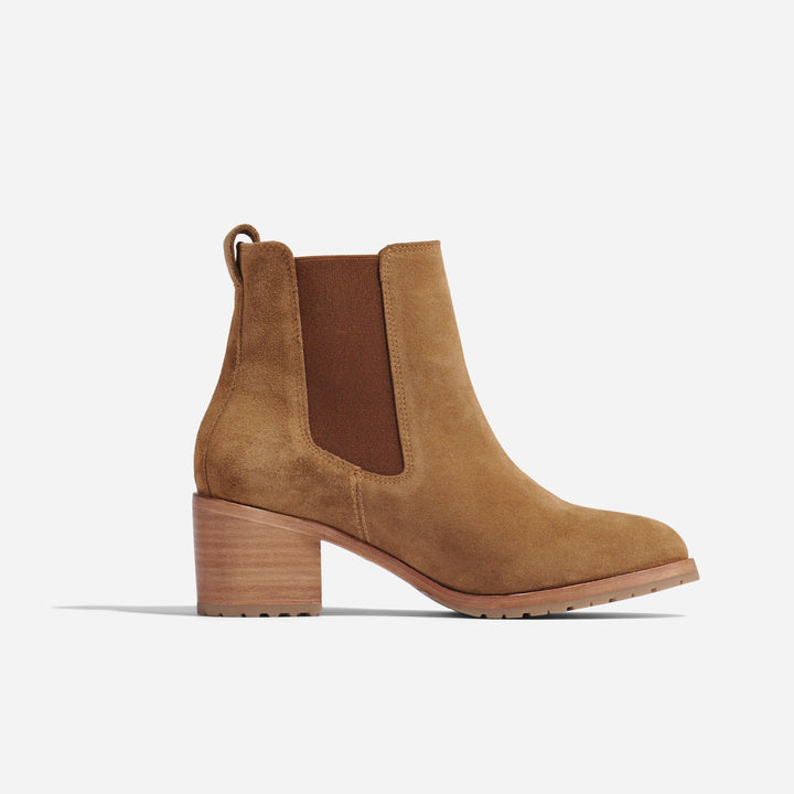 Ana Go-To Heeled Chelsea Boot Taupe Suede