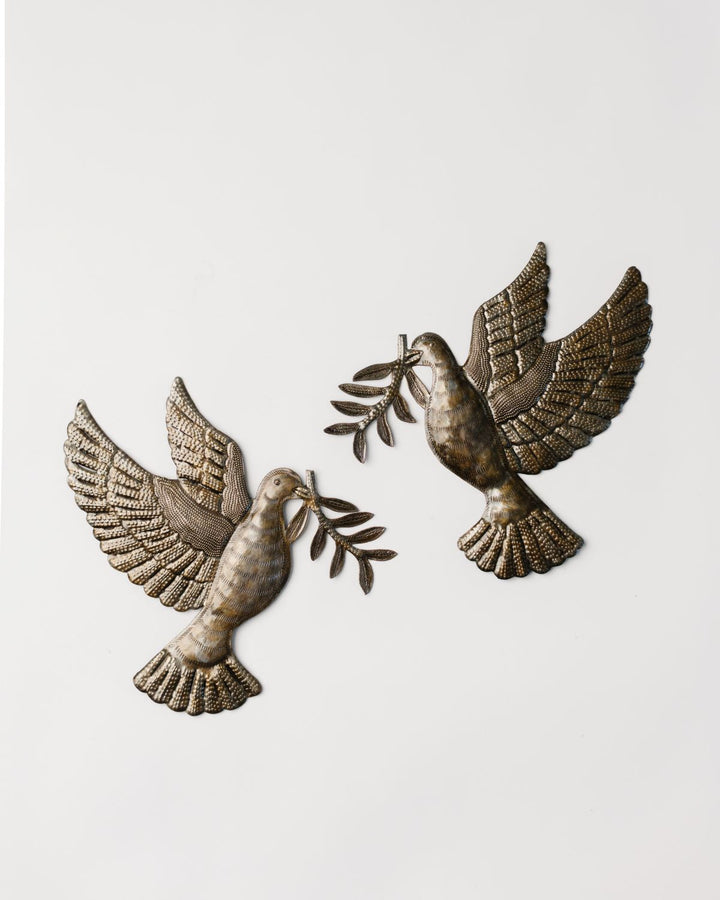 Dove with Olive Branch Metal Art Set