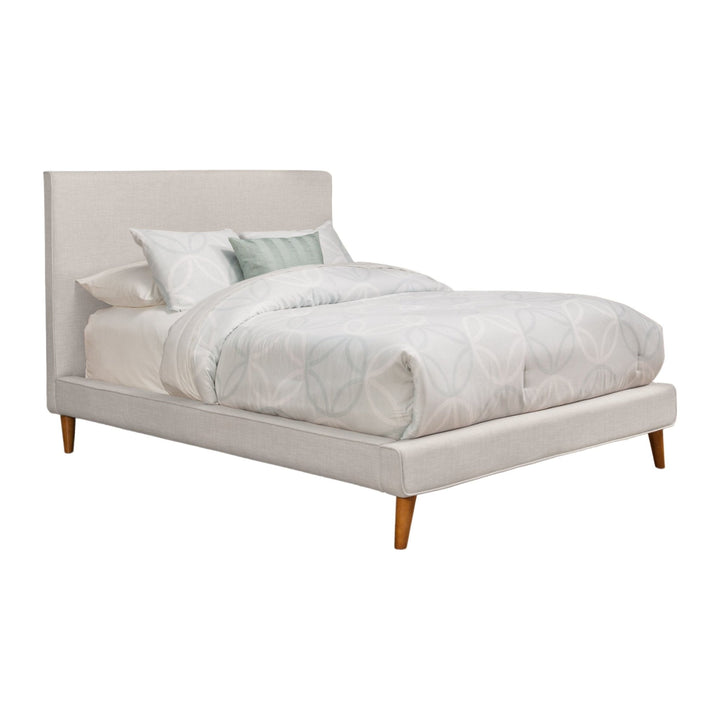 Britney Bed in Light Grey Linen