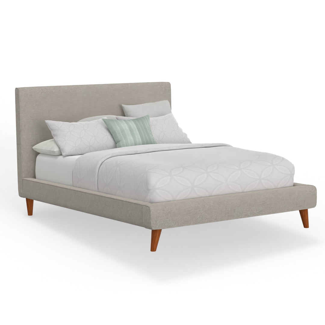 Britney Bed in Light Grey Linen