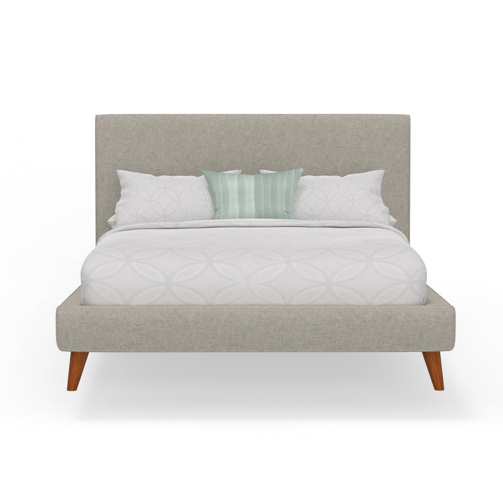 Britney Bed in Light Grey Linen