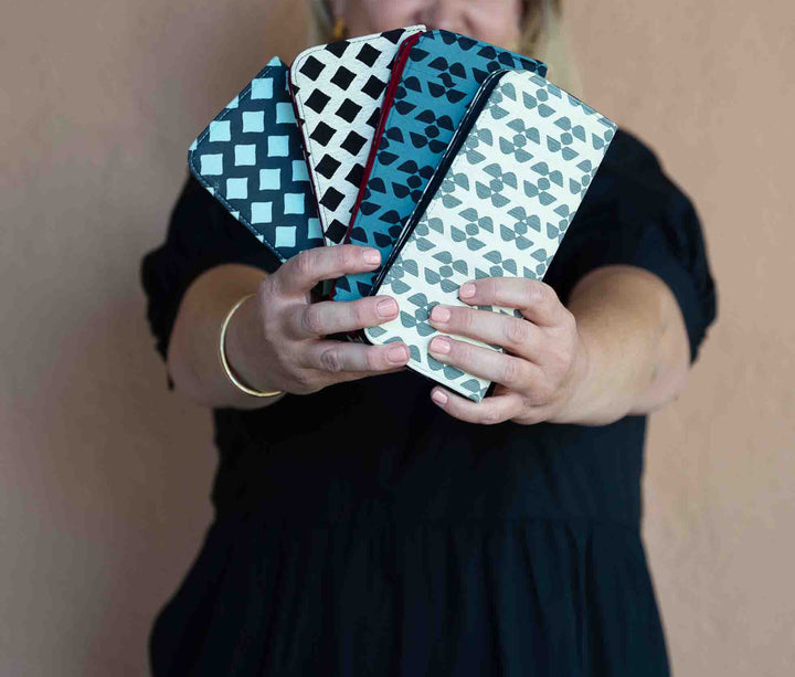 Cotton Long Wallet - Geometric Prints