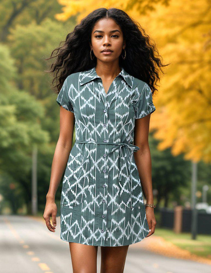 Evergreen Organic Cotton Button Dress