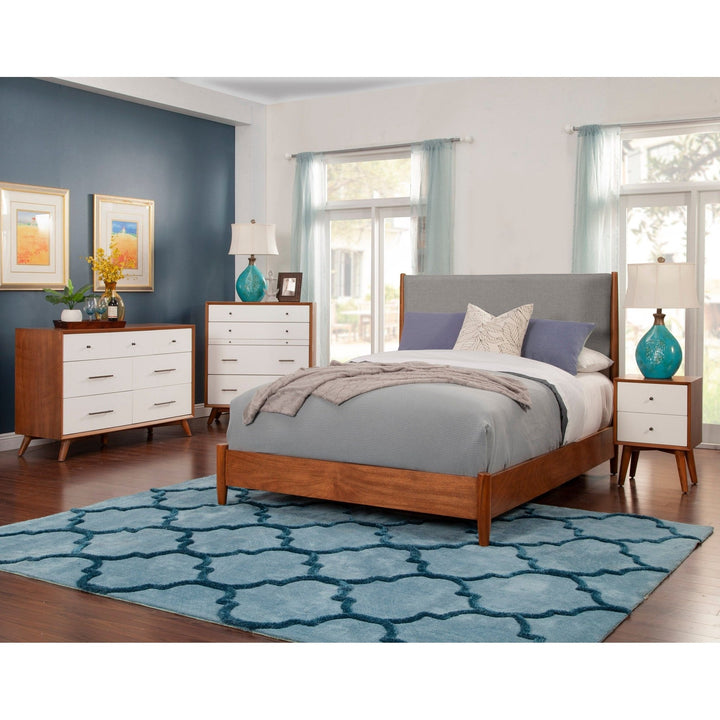 Flynn Panel Bed in Acorn/Grey