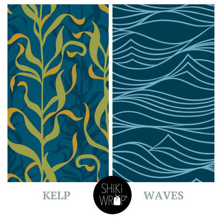 Kelp/Waves Reusable Cloth Gift Wrap