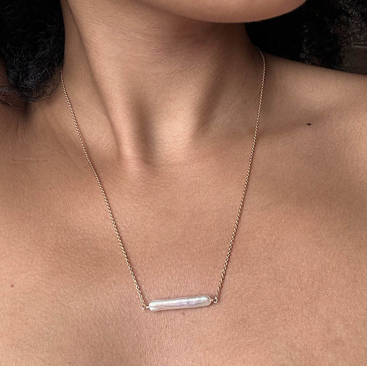 Maris Pearl Bar Necklace