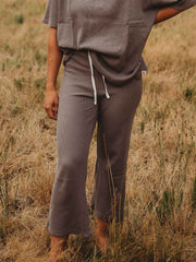 Organic Cotton Waffle Culotte in Storm