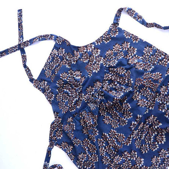 Block Print Kitchen/Garden Apron Linen - Casa De Flora