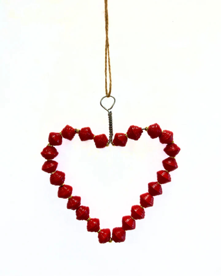 Lucia Paperbead Heart Ornament