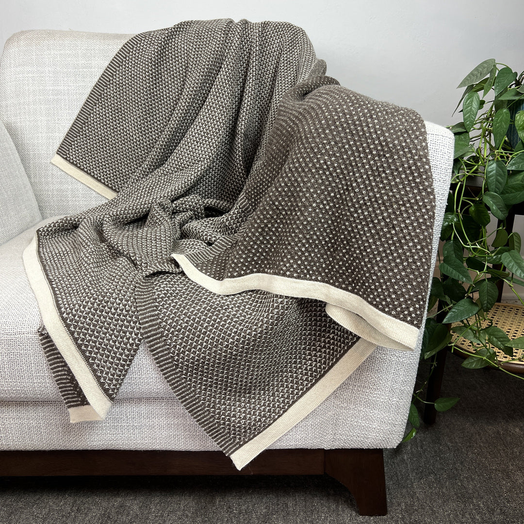 Cocoa Dot Reversible Alpaca Throw