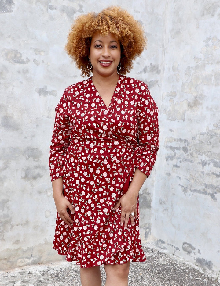 Roma Floral Organic Wrap Dress