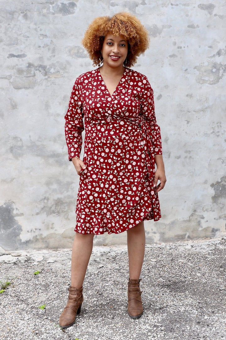 Roma Floral Organic Wrap Dress