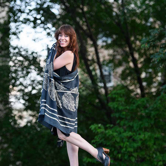 Blockprint Women's Scarf/Wrap - Jungle