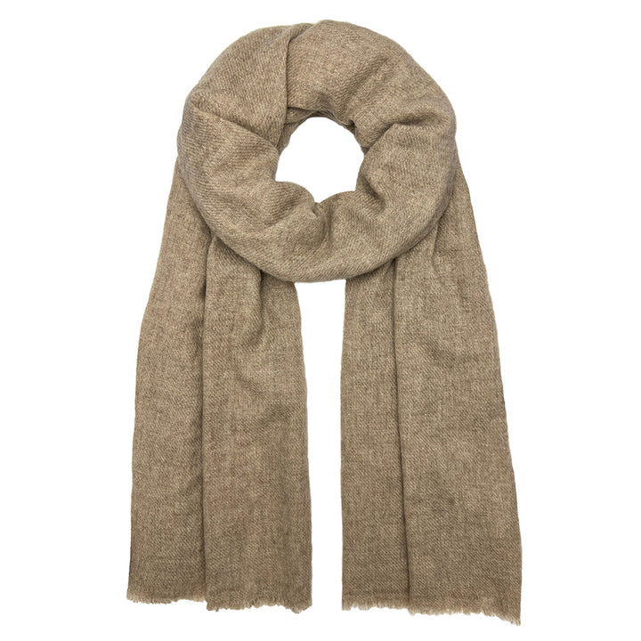 Latte Handloom Cashmere Scarf