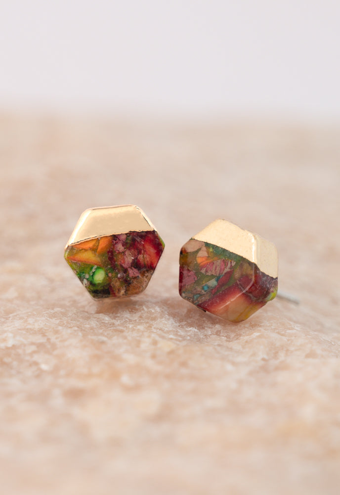 Sedona Stud Earrings in Sunrise Reds