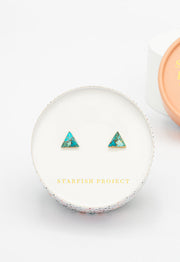 Ellie Triangle Turquoise Studs